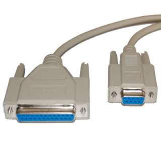 10 DB9 (F) to DB25 (F) Serial AT Modem Cable 10ft  