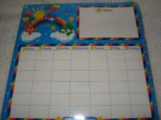 CARE BEARS Dry Erase MAGNETIC Memo Board DAY/MONTH Calendar PLANNER 