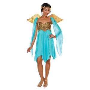 Victory Goddess Winged Fairy Grecian Gold Costume Adult Roman Dress 