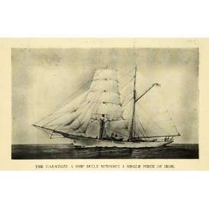   Iron Vessel Marine Sail   Original Halftone Print