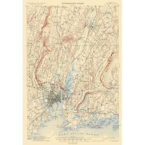    USGS TOPO MAP NEW HAVEN QUAD CONNECTICUT (CT) 1892