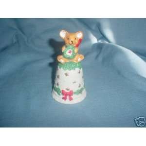  Porcelain Christmas Mouse Bell 