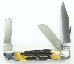 Bear & Son Knife 547 4 India Stag Bone™ Lrg Stockman  