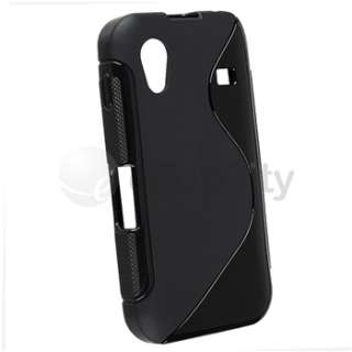 For Samsung Galaxy Ace GT S5830 Blk TPU Case Cover+Film  