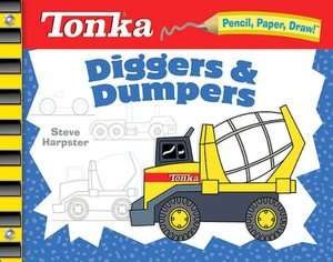   Drawing Trucks and Diggers A Book of 10 Stencils by 