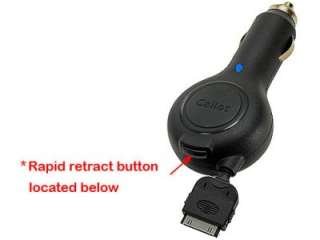 RETRACTABLE Car Charger for Apple iPod Touch 4 4th Gen  