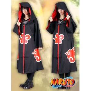 Japanese Anime Naruto Cosplay Costume   Akatsuki Ninja Uniform / Cloak 