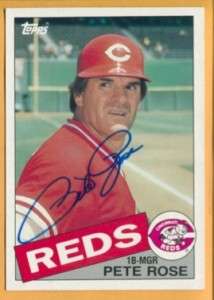 Pete Rose 1985 Topps 5x7 Super Auto Signed  