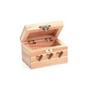  Wood Hinge Box With Hearts Toys & Games