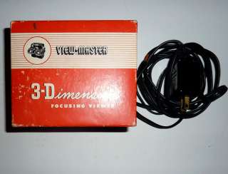 Viewmaster Model D Black Bakelite Lighted Focusing Viewer Power Cord 