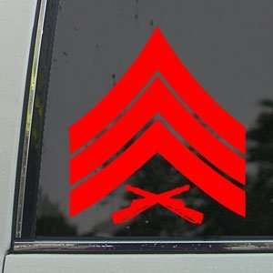  USMC E 5 Sergeant Rank Insignia Red Decal Car Red Sticker 