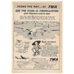 1955 TWA Airlines Super G Constellation Cargo Plane Print 