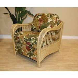  St. Lucia Upholstered Rattan Lounge Chair in Natural 
