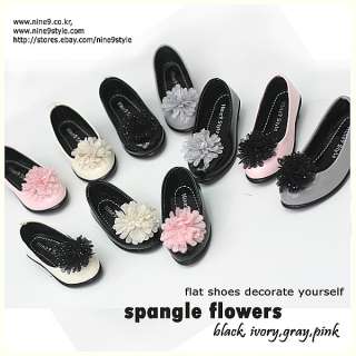 Flat shoes & clip corsage [spangle flowers] BJD shoes  