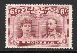 Rhodesia 6d Stamp c1910 13 Mounted Mint  