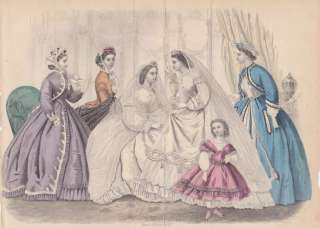 GODEYS FASHIONS CIVIL WAR ERA WOMENS WEDDING DRESSES ANTIQUE 