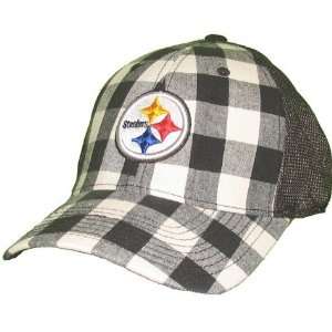  Mens Pittsburgh Steelers Checkers Black Mesh Washed Flex 