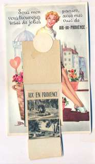 PIN UP Mechanical 1950 postcard Aix en Provence France  