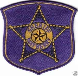 ANDY GRIFFITH MAYBERRY SHERIFF PATCH   MAY02  