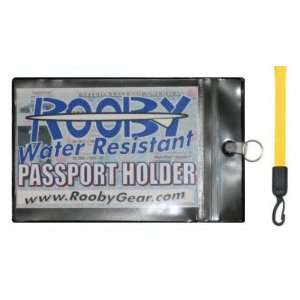  BLACK Water Resistant Passport Holder with Yellow Lanyard 
