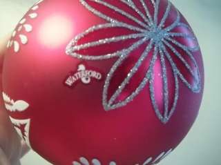 Waterford HOLIDAY HEIRLOOMS RED TREE GLASS Ball CHRISTMAS ORNAMENT MIB 