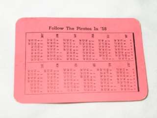 1958 Whitworth College Pirates Football Pocket Schedule Spokane 