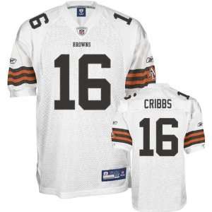 Joshua Cribbs Jersey Reebok Authentic White #16 Cleveland Browns 
