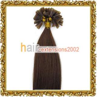 20 Nail Tip Human Hair Extensions 100s #04,0.7g/s  