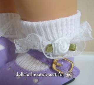 DOLL CLOTHES fits Bitty Baby Lace Socks White ROSEBUDS  