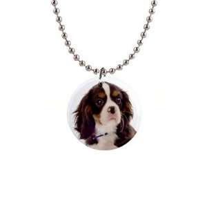  king charles spaniel pup 8 Button Necklace B0711 
