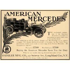 1905 Ad American Mercedes Daimler Gesellschaft German   Original Print 