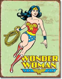 Wonder Woman Retro Superhero Comics Vintage Metal Tin Sign Home Decor 