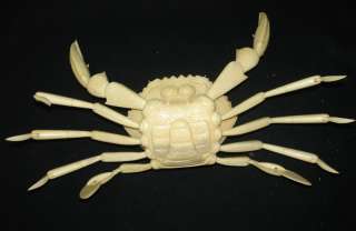Lovely best ox bone carved huge crab sculpture 18inch  