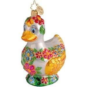  RADKO WEBBY ROSENQUACKER Retro Flower Easter Duck Ornament 