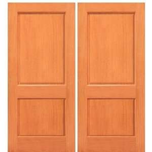   x6 8) Mahogany 2 Panel Exterior Double Door