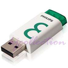 Philips 8GB 8G USB Flash Pen Drive Memory Disk Green EJECT  