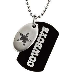 Genuine NFL Necklace. Stainless Steel Dallas Cowboys Team Name & Logo 