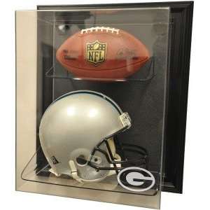  Green Bay Packers Helmet and Football Case Up Display 
