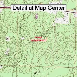  USGS Topographic Quadrangle Map   Prague, Arkansas (Folded 