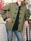 CANVAS Kung Fu Jacket Leather Cuff ARMY GREEN S to 4XL
