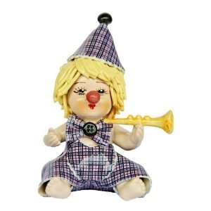  Authentic Italian Zampiva   Clown Figurine with Trumpet 