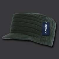 963   Knitted Flat Top Caps w/Visor, Blk