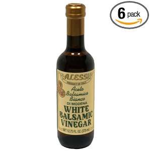 Alessi Vinegar, White Balsamic, 12.75 Ounce (Pack of 6)