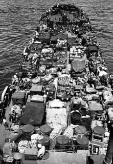 Invasion Of Cape Cloucester Coast Guard LST, WWII Photo  