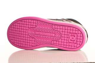 DC Girls Kids Rebound Shoes Size 1 Blk/Pink/Silver  