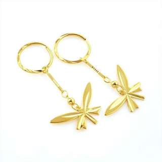 Adorable 9K real yellow Gold Filled Butterfly Dangle Earrings  
