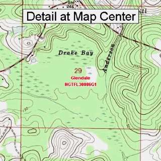   Topographic Quadrangle Map   Glendale, Florida (Folded/Waterproof