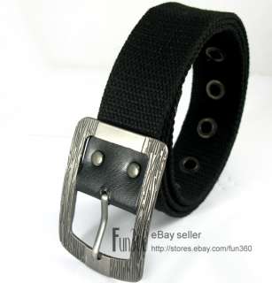 A40.H Mens Casual Canvas WEB Style Belt Metal Buckle  