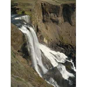  Fragilsfoss, Waterfall over Basalt in Iceland, Polar 