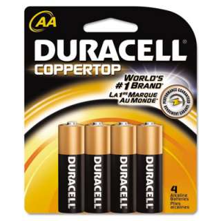 Duracell Coppertop Alkaline Batteries, AA, 4/Pack, PK   DURMN1500B4Z 